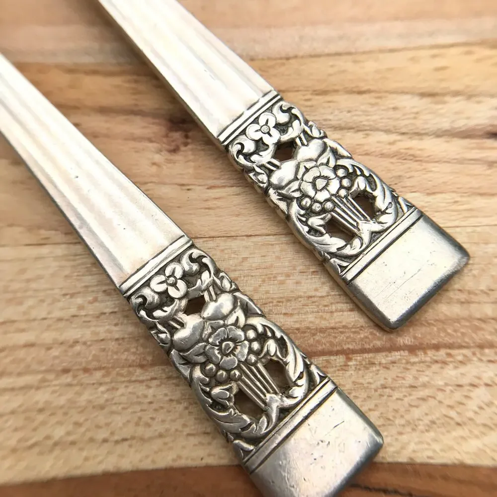 Oneida Community CORONATION 1930s silver plate baby toddler spoon and fork set